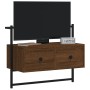 Mueble TV de pared madera ingeniería marrón roble 60,5x30x51 cm de vidaXL, Muebles TV - Ref: Foro24-833457, Precio: 34,94 €