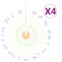 Christmas lights with 4 units of 140 colored LED star lights, 17 cm each. by vidaXL, Christmas lights - Ref: Foro24-356226, P...