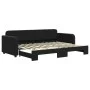 Black velvet trundle sofa bed 80x200 cm by vidaXL, Beds and slatted bases - Ref: Foro24-3196926, Price: 248,39 €, Discount: %
