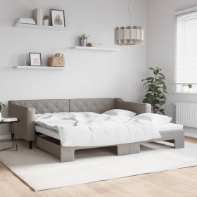 Trundle sofa bed taupe gray fabric 100x200 cm by vidaXL, Beds and slatted bases - Ref: Foro24-3197434, Price: 271,77 €, Disco...