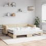 Sofá cama nido tela crema 90x200 cm de vidaXL, Camas y somieres - Ref: Foro24-3197430, Precio: 257,96 €