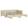 Trundle sofa bed cream fabric 90x200 cm by vidaXL, Beds and slatted bases - Ref: Foro24-3197430, Price: 249,41 €, Discount: %