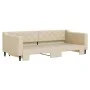 Trundle sofa bed cream fabric 90x200 cm by vidaXL, Beds and slatted bases - Ref: Foro24-3197430, Price: 249,41 €, Discount: %