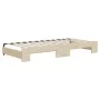 Ausziehbares Schlafsofa, cremefarbener Stoff, 90 x 200 cm von vidaXL, Betten und Lattenroste - Ref: Foro24-3197430, Preis: 25...