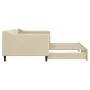 Trundle sofa bed cream fabric 90x200 cm by vidaXL, Beds and slatted bases - Ref: Foro24-3197430, Price: 249,41 €, Discount: %