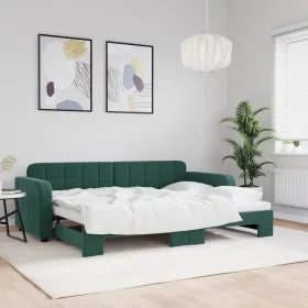 Sofá cama nido terciopelo verde oscuro 80x200 cm de vidaXL, Camas y somieres - Ref: Foro24-3196924, Precio: 248,84 €, Descuen...