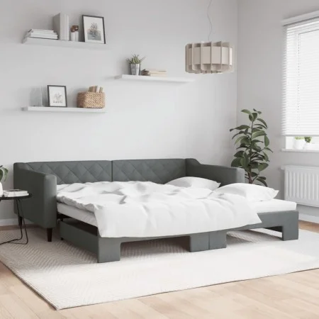 Sofá cama nido tela gris oscuro 100x200 cm de vidaXL, Camas y somieres - Ref: Foro24-3197432, Precio: 261,49 €, Descuento: %