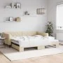 Sofá cama nido tela crema 100x200 cm de vidaXL, Camas y somieres - Ref: Foro24-3197435, Precio: 263,25 €, Descuento: %