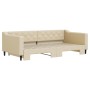 Trundle sofa bed cream fabric 100x200 cm by vidaXL, Beds and slatted bases - Ref: Foro24-3197435, Price: 260,56 €, Discount: %