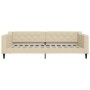 Trundle sofa bed cream fabric 100x200 cm by vidaXL, Beds and slatted bases - Ref: Foro24-3197435, Price: 260,56 €, Discount: %