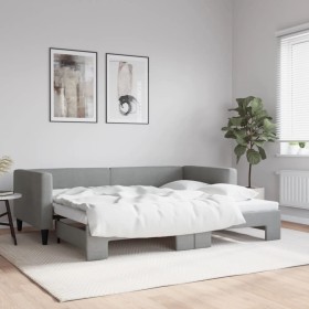 Sofá cama nido tela gris claro 90x200 cm de vidaXL, Camas y somieres - Ref: Foro24-3196578, Precio: 234,78 €, Descuento: %