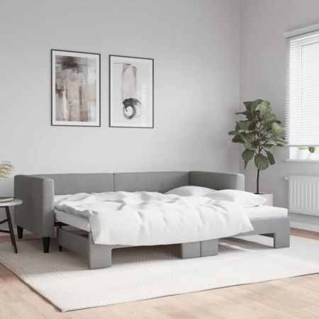 Sofá cama nido tela gris claro 90x200 cm de vidaXL, Camas y somieres - Ref: Foro24-3196578, Precio: 234,78 €, Descuento: %