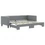 Trundle sofa bed light gray fabric 90x200 cm by vidaXL, Beds and slatted bases - Ref: Foro24-3196578, Price: 249,83 €, Discou...