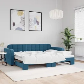 Sofá cama nido terciopelo azul 80x200 cm de vidaXL, Camas y somieres - Ref: Foro24-3196921, Precio: 246,13 €, Descuento: %
