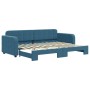 Blue velvet trundle sofa bed 80x200 cm by vidaXL, Beds and slatted bases - Ref: Foro24-3196921, Price: 249,88 €, Discount: %