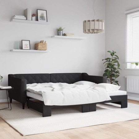 Sofá cama nido tela negro 90x190 cm de vidaXL, Camas y somieres - Ref: Foro24-3197438, Precio: 245,81 €, Descuento: %