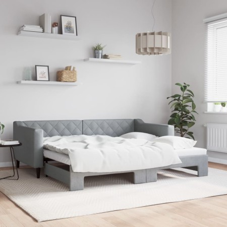 Sofá cama nido tela gris claro 90x190 cm de vidaXL, Camas y somieres - Ref: Foro24-3197436, Precio: 246,11 €, Descuento: %