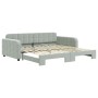Ausziehbares Schlafsofa aus hellgrauem Samt, 100 x 200 cm von vidaXL, Betten und Lattenroste - Ref: Foro24-3196936, Preis: 33...
