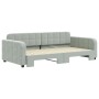 Ausziehbares Schlafsofa aus hellgrauem Samt, 100 x 200 cm von vidaXL, Betten und Lattenroste - Ref: Foro24-3196936, Preis: 33...