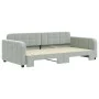 Light gray velvet trundle sofa bed 100x200 cm by vidaXL, Beds and slatted bases - Ref: Foro24-3196936, Price: 316,83 €, Disco...