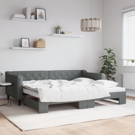Sofá cama nido tela gris oscuro 90x200 cm de vidaXL, Camas y somieres - Ref: Foro24-3197427, Precio: 255,67 €, Descuento: %