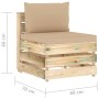 Central sectional sofa with gray impregnated wood cushions by vidaXL, Modular outdoor sofas - Ref: Foro24-3074510, Price: 86,...