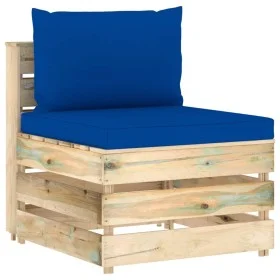 Sectional central sofa with gray impregnated wood cushions by vidaXL, Modular outdoor sofas - Ref: Foro24-3074517, Price: 82,...