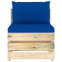 Ecksofa mit grau imprägnierten Holzkissen von vidaXL, Modulare Sofas für den Außenbereich - Ref: Foro24-3074517, Preis: 86,06...