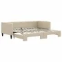 Ausziehbares Schlafsofa, cremefarbener Stoff, 90 x 200 cm von vidaXL, Betten und Lattenroste - Ref: Foro24-3196582, Preis: 24...