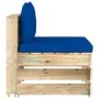 Ecksofa mit grau imprägnierten Holzkissen von vidaXL, Modulare Sofas für den Außenbereich - Ref: Foro24-3074517, Preis: 82,45...