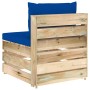 Ecksofa mit grau imprägnierten Holzkissen von vidaXL, Modulare Sofas für den Außenbereich - Ref: Foro24-3074517, Preis: 86,06...