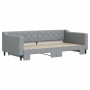 Trundle sofa bed light gray fabric 100x200 cm by vidaXL, Beds and slatted bases - Ref: Foro24-3197431, Price: 265,58 €, Disco...
