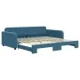 Ausziehbares Schlafsofa aus blauem Samt, 100 x 200 cm von vidaXL, Betten und Lattenroste - Ref: Foro24-3196935, Preis: 265,22...