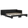 Ausziehbares Schlafsofa aus schwarzem Stoff, 100 x 200 cm von vidaXL, Betten und Lattenroste - Ref: Foro24-3197433, Preis: 26...