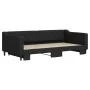Ausziehbares Schlafsofa aus schwarzem Stoff, 100 x 200 cm von vidaXL, Betten und Lattenroste - Ref: Foro24-3197433, Preis: 25...