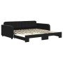 Black velvet trundle sofa bed 100x200 cm by vidaXL, Beds and slatted bases - Ref: Foro24-3196940, Price: 277,26 €, Discount: %