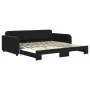 Black velvet trundle sofa bed 100x200 cm by vidaXL, Beds and slatted bases - Ref: Foro24-3196940, Price: 275,78 €, Discount: %