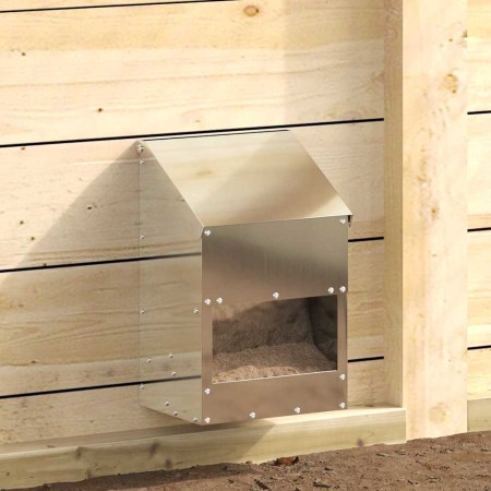 Comedero para pollos Plateado 21 x 16 x 33 cm Acero Galvanizado