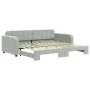 Ausziehbares Schlafsofa aus hellgrauem Samt, 90 x 200 cm von vidaXL, Betten und Lattenroste - Ref: Foro24-3196929, Preis: 256...