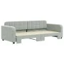 Light gray velvet trundle sofa bed 90x200 cm by vidaXL, Beds and slatted bases - Ref: Foro24-3196929, Price: 256,35 €, Discou...