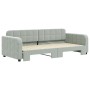 Sofá cama nido terciopelo gris claro 90x200 cm de vidaXL, Camas y somieres - Ref: Foro24-3196929, Precio: 256,45 €, Descuento: %