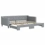 Trundle sofa bed light gray fabric 90x200 cm by vidaXL, Beds and slatted bases - Ref: Foro24-3197426, Price: 251,60 €, Discou...