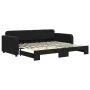 Black velvet trundle sofa bed 90x200 cm by vidaXL, Beds and slatted bases - Ref: Foro24-3196933, Price: 253,46 €, Discount: %