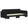 Black velvet trundle sofa bed 90x200 cm by vidaXL, Beds and slatted bases - Ref: Foro24-3196933, Price: 253,46 €, Discount: %