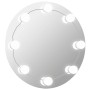 Espejo de pared con luces LED redondo de vidrio