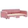 Ausziehbares Schlafsofa aus rosafarbenem Samt, 100 x 200 cm von vidaXL, Betten und Lattenroste - Ref: Foro24-3196939, Preis: ...