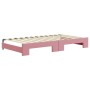 Ausziehbares Schlafsofa aus rosafarbenem Samt, 100 x 200 cm von vidaXL, Betten und Lattenroste - Ref: Foro24-3196939, Preis: ...