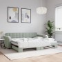 Ausziehbares Schlafsofa aus hellgrauem Samt, 90 x 190 cm von vidaXL, Betten und Lattenroste - Ref: Foro24-3196942, Preis: 245...