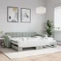 Sofá cama nido terciopelo gris claro 90x190 cm de vidaXL, Camas y somieres - Ref: Foro24-3196942, Precio: 241,56 €, Descuento: %