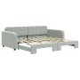 Ausziehbares Schlafsofa aus hellgrauem Samt, 90 x 190 cm von vidaXL, Betten und Lattenroste - Ref: Foro24-3196942, Preis: 245...